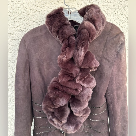 Sacha Pacha brown fur and shearling coat L - Picture 2 of 10